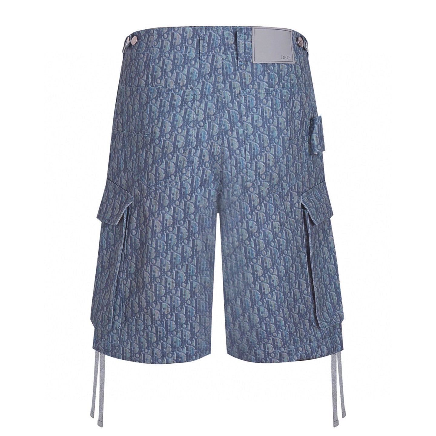 Allover Print Cotton Double Pocket Cargo Shorts