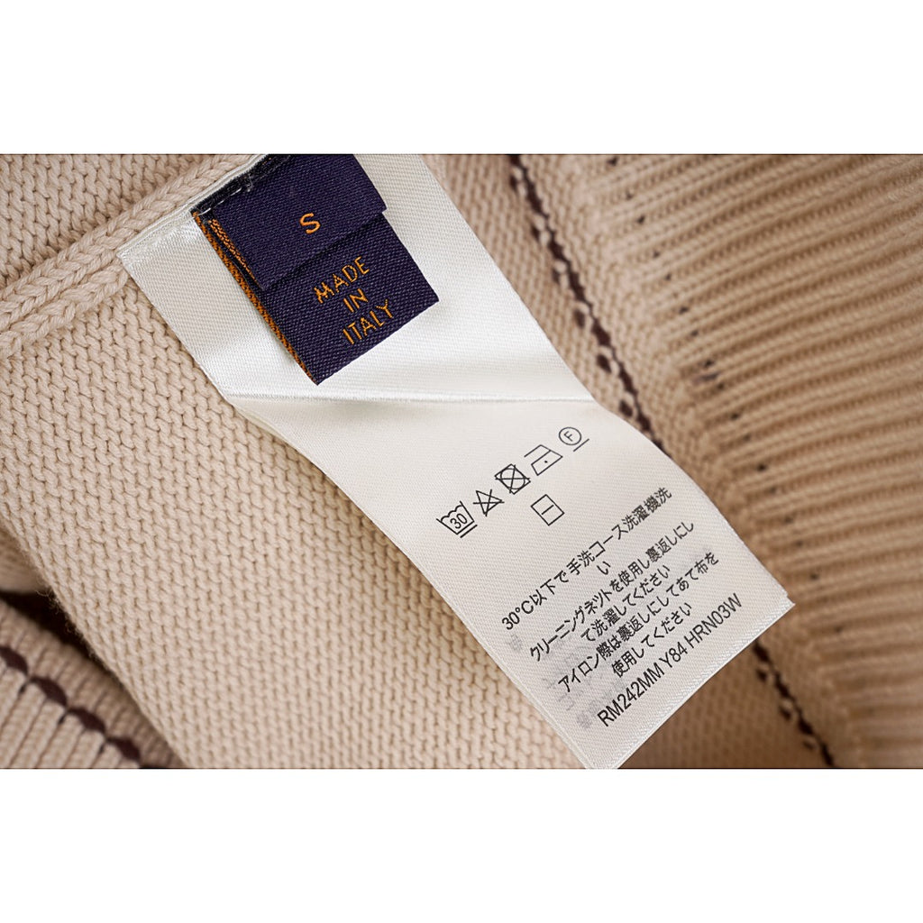 Pocket lettered jacquard knitted cardigan