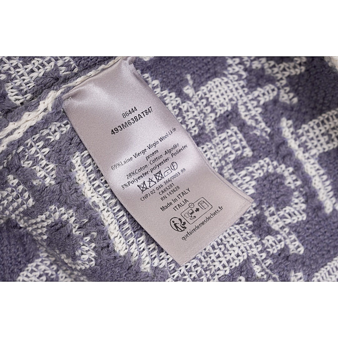 Terry Embroidered Jacquard Crew Neck Sweater
