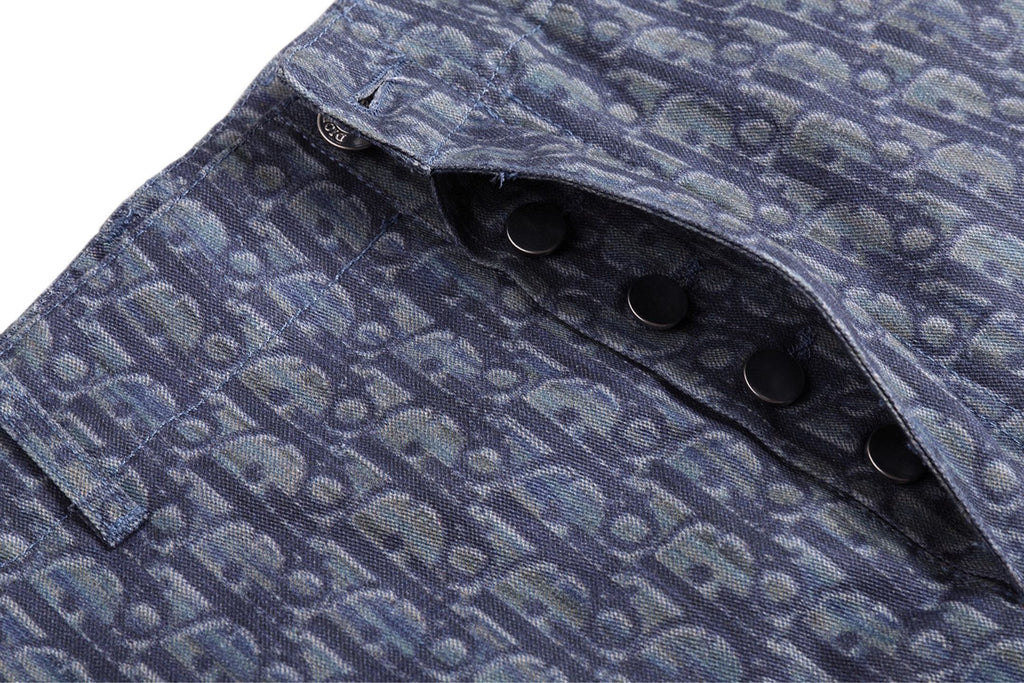 Allover Print Cotton Double Pocket Cargo Shorts